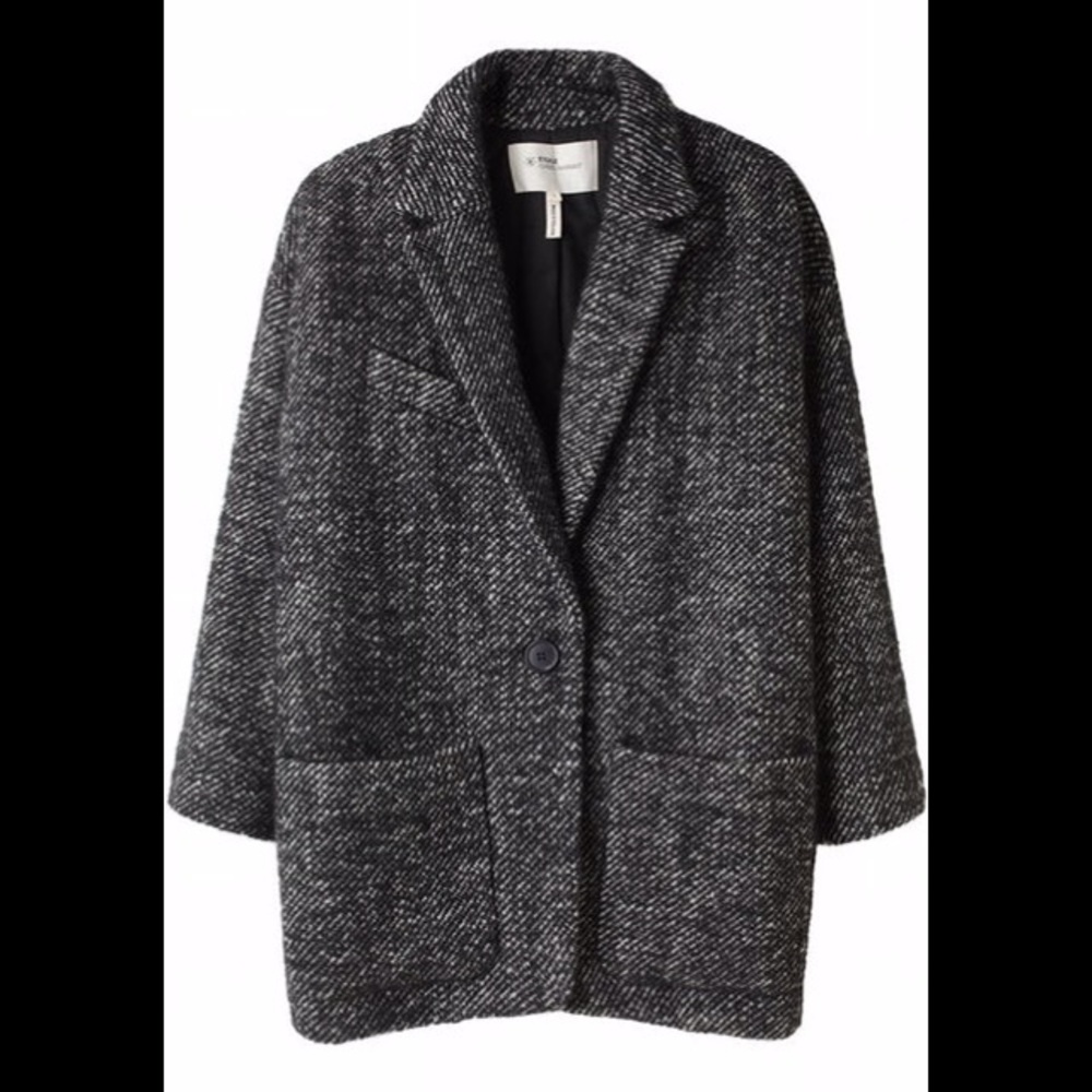 ISO Isabel Marant Etoile Herringbone Tweed Coat